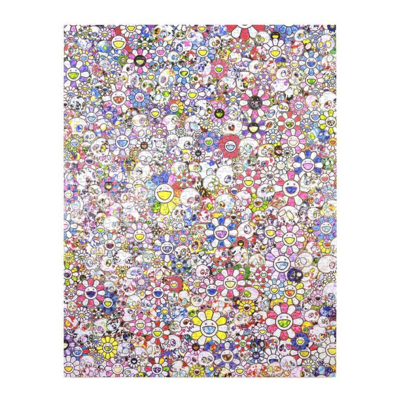 美術品/アンティーク村上隆 ジグソーパズル SKULLS & FLOWERS 4個 zingaro
